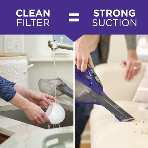 BLACK+DECKER dustbuster furbuster AdvancedClean Cordless Pet Handheld Vacuum, Home and Car Vacuum (HLVA325JP07)