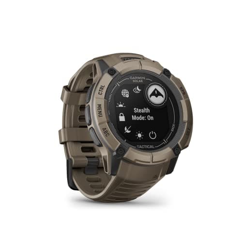 Garmin Instinct 2X Solar - Tactical Edition, Rugged GPS Smartwatch, Built-in Flashlight, Ballistics Calculator, Solar Charging Capability, Coyote Tan