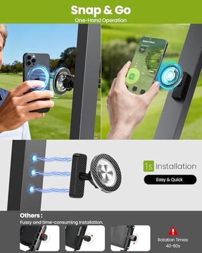 Stocking Stuffers Gifts for Men Dad Him, Magnetic Golf Cart Phone Holder, 360° Rotation Golf Accessories for Mens Gifts, Mens Stocking Stuffers 2025, White Elephant Gifts for Grandpa Papa Husband