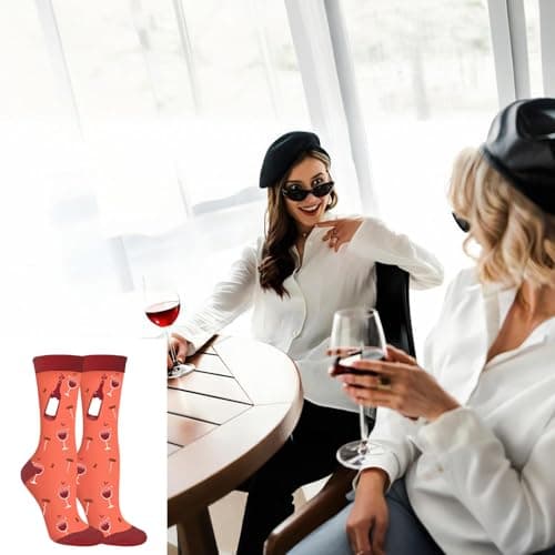 Wine Gifts for Women,5pcs Gift Set for Wine Lovers,Birthday Present for Friends Sister, Wife, Mother With Funny Socks