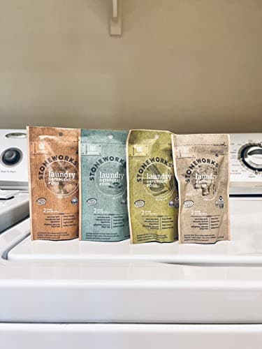 Grab Green Stoneworks Laundry Detergent Pods Sample Kit, 10 Count, Birch Branch, Fragrance Free Rain, Oak Tree, Olive Leaf, Rose Petal Scents, Plant a Tree