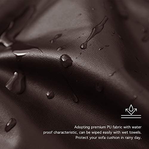 Yates Home Couch Covers for Sectional Sofa L Shape PU Leather Cushion Slipcover Water-Proof Elastic Chaise Seat Cover Protector Slip Cover for Settee Seater Replacement in Living Room(XXL, Chocolate