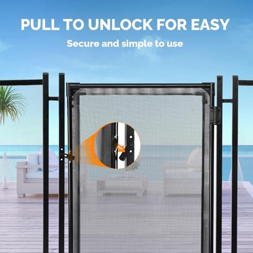 VINGLI Pool Fence Gate,4Ft x 2.5Ft Swimming Pool Fence in Ground Pool Safety Fencing (4FT × 2.5FT)