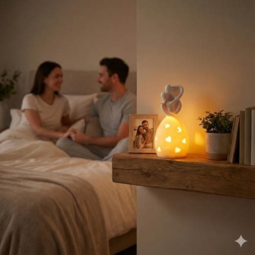 Infinity Love Candle Holder Statue with Flickering LED Candle for Couples, Wife, Husband, Him or Her, Bridal Shower, Engagement, Parents, Registry