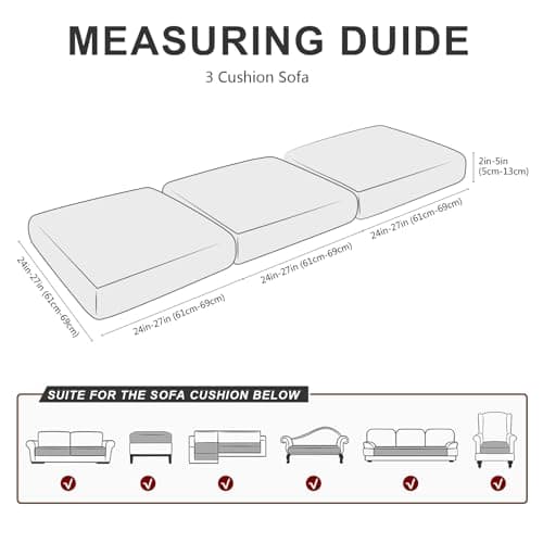 molasofa Leather Like Couch Cushion Covers Sofa Slipcovers Sets Couches Furniture Protector Covers for Sectional Armchair Loveseat Stretch Spandex Fabric, Machine Washable (3 Cushion Sofa, Brown)