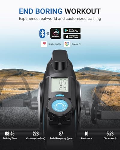 Under Desk Bike Pedal Exerciser, Quiet Magnetic Mini Exercise Bike with MERACH App for Arm, Leg Recovery, Physical Therapy, Smooth Foot Desk Cycle