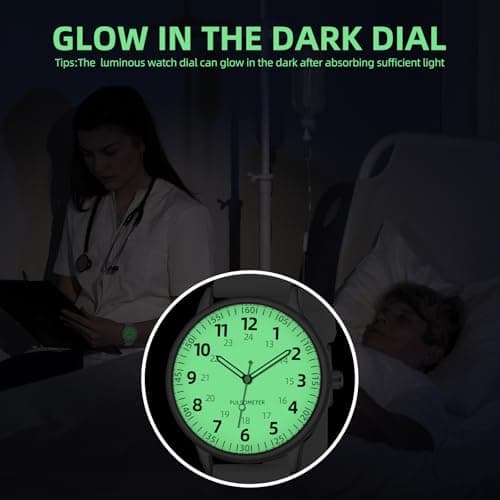 TWOPTION Nurse Watch for Women Waterproof Analog Silicone Watch with Second Hand Nursing Watch