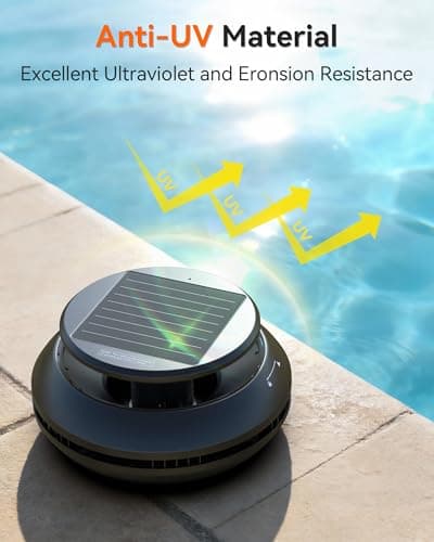 Y60 Cordless Solar Pool Skimmer - 2026 Automatic Robotic Pool Surface Cleaner with 360° All-Around Intake, Dual Charging, 12H Deep Cleaning for In-Ground & Above Ground Pools (Sepia)