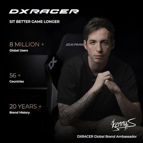 DXRacer Drifting L Ergonomic Video Gaming Chair with Lumbar Support and Headrest, Office Reclining Computer Chair for Adults (EPU Leatherette, Zero)