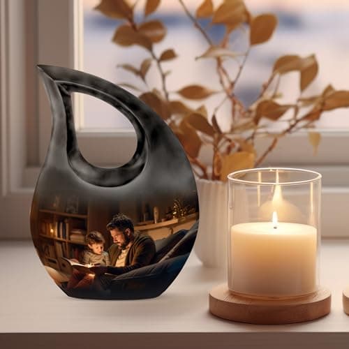 Dad & Son Funeral Tiny Urn for Ashes Adult Male, Drop Keepsake Cremation Burial Urns for Human Ashes, Handcrafted Cremains Containers, Handcrafted Funeral Tiny Memorial Gifts, 3 Inches B0FG372JF2