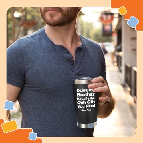 NewEleven Gift For Brother From Sister, Bro - Best Birthday Gift For Big, Little Brother, Siblings, Brothers In Law - Funny Gag Gifts For Men - 20 Oz Tumbler