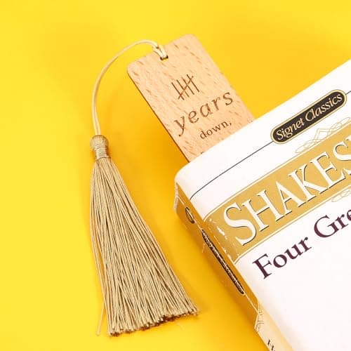 5 Year Anniversary Wood Gift for Him Her, Wooden Bookmark 5th Anniversary Wooden Gifts for Wife Husband, 5 Year Marriage Gifts Anniversary for Couple, Fifth Anniversary Valentines Gifts for Women Men