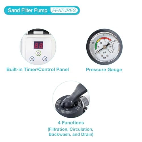 INTEX SX925 Krystal Clear Sand Filter Pool Pump for Above Ground Pools: 925 GPH Pump Flow Rate – Improved Circulation and Filtration – Easy Installation – Improved Water Clarity – Easy-to-Clean