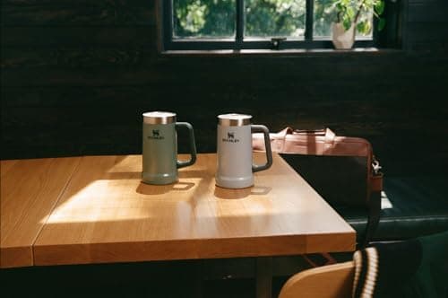 Stanley Stay-Chill Beer Stein 24 oz | Heavy Duty Big Grip Handle | Beer Tumbler Drink Cup, Holds 2 Cans | Insulated Stainless Steel Party Mug | BPA-Free