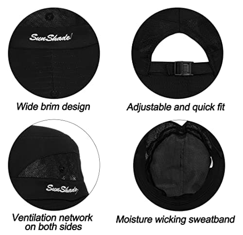 INOGIH Women's Outdoor UV-Protection-Foldable Sun-Hats Mesh Wide-Brim Beach Fishing Hat with Ponytail-Hole