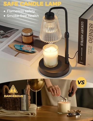 Candle Warmer Lamp with Timer Dimmable, Birthday Gifts for Women Mom, House Warming Gifts New Home Decor, Wax Melt Warmer for Jar Candles with 2 Bulbs