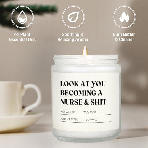 Cool Appreciation/Graduation/Birthday/LPN RN Gifts for Nurses, Nursing Student Gift, Future/New Grad, Nurses Week/Day Gifts Craftique Nurse Gifts for Women Men- Funny Nurse Candle, Nursing School B0DF7HN9CX