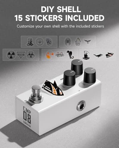 Donner Compressor Pedal for Electric Guitar, DIY Shell, Analog True Bypass Effects Pedal, Vintage Warmth & Studio-Grade Clarity(EMBARK 08)