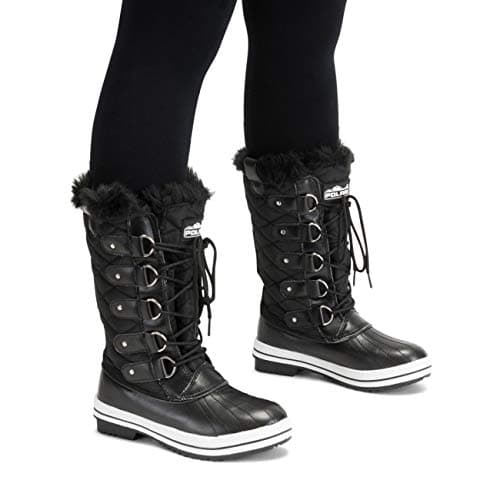 POLAR Womens Snow Boot Quilted Short Winter Snow Rain Warm Waterproof Boots