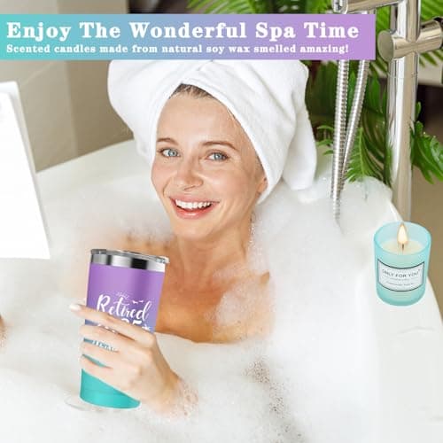 Retirement Gifts for Women, Best Happy Retirement Gifts for Teachers Nurses Coworkers Friends Grandma, Funny Retired Christmas Gift Basket for Women with 20 Oz Tumbler, Canvas Tote Bag, Makeup Bag