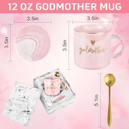 YHRJWN Godmother Proposal Gift, Will You Be My Godmother, Quieres Ser Mi Madrina, Christmas Mothers Day Birthday God Mother Gifts for Women from Godchild, Aunt Gifts, 12 Oz