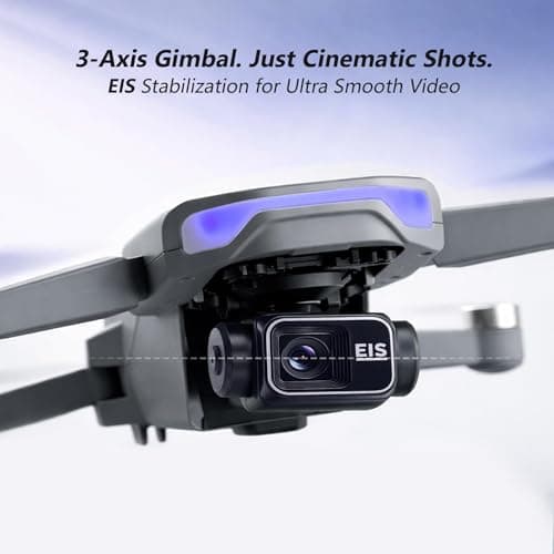 3-Axis Gimbal GPS Drone with 4K Camera YIKKEON Drone, 10000FT Range, 90Min Flight Time with 3 Batteries, 4.5" HD Screen Remote, Auto Return, Follow Me, Brushless Motor, 5G FPV, Foldable RC Quadcopter for Beginners - Under 249g
