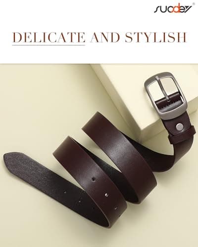 SUOSDEY Women Belts For Jeans Dresses Pants Ladies Leather Waist Belt with Elegant Buckle, Width 1.3"
