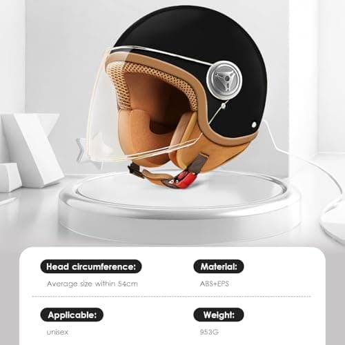 DOT Approved Kids 3/4 Open Face Motorcycle Helmet, Retro Vintage Lightweight Helmets, for Boys & Girls 3-15 Years Old Electric Scooter Helmet Fits Dirt Bike Moped ATV Go Kart 4 Wheeler