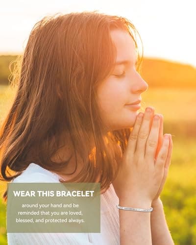 JOGDIAM Religious Gift for Her God is Within Her She Will Not Fall Bible Verse Bracelet Gift for Her