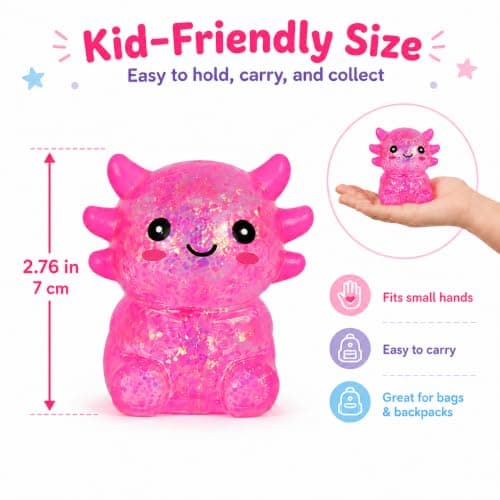 Non-toxic soft TPR, slow rebound, satisfying squeeze, sensory stress relief toy for kids & adults Axolotl Squishy Stress Ball, Soft TPR Fidget Toy for Kids Adults B0GGY5PZZX