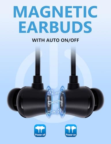 Rythflo Active Noise Cancelling Headphones, Wireless V5.3 Bluetooth Headphones with 3 AI Mics ENC, in-Ear Magnetic Neckband Earbuds 60Hrs Playtime,IPX6 Sweatproof ANC Headsets for Travel Home Office