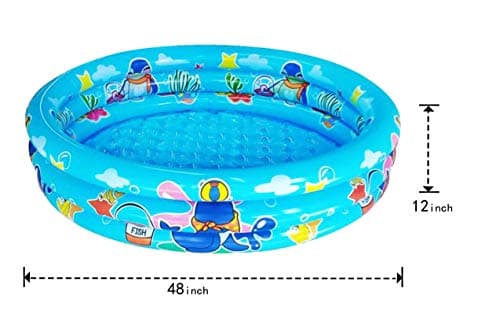 3 Rings Kiddie Pool for Toddler, 48”X12”,Kids Swimming Pool, Inflatable Baby Ball Pit Pool, Small Infant Pool (Blue)