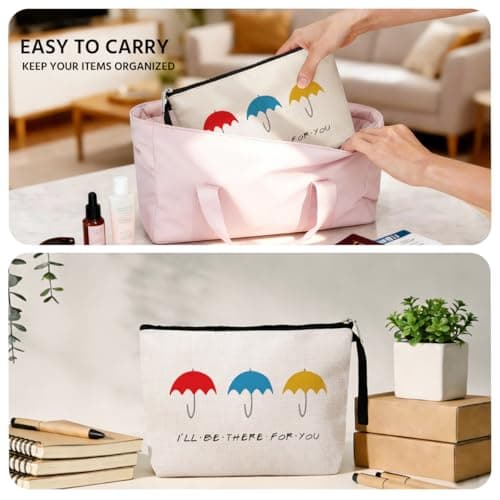 Friends TV Show Christmas Wedding Birthday Gift for Friend, BFF Sister - I'LL be There for YOU Friends Jztco Bestie Gifts for Women Makeup Bag, Friendship Gifts for Women B09NK25NXW