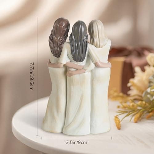Storieme Storieme Friend Birthday Gifts for Women: Unique 3 Sisters Friendship Resin Figurines Statue - Sister Gift from Sisters - Special Christmas Friendship Day Present for Besties Female