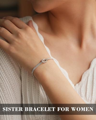 Birthday Christmas Mothers Day Jewelry Gifts Tarsus Love Knot Sister Bracelet for Women, Sisters Gifts from Sister B0F1YXBMQ7