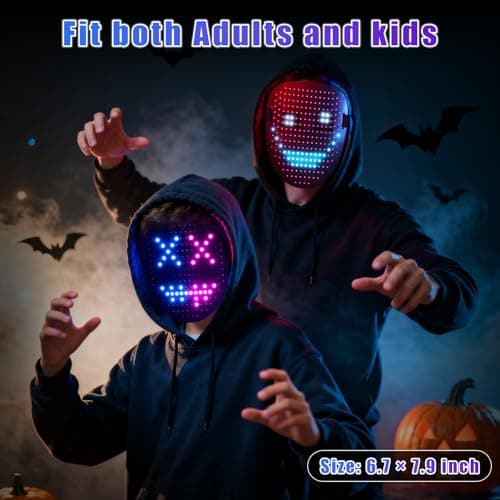 QAQ LED Mask Light Up Mask with Gesture Sensing, Cool Stuff Toys Gifts for Boys Girls, Cool Toys Gifts for Halloween Costumes Christmas Birthday Party