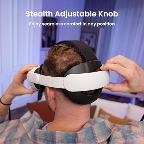 KIWI design K4 Head Strap, VR Headset Accessories for Meta Oculus Quest 3/3S, Non-Battery & Enhanced Support & Adjustable & Comfort Strap Gift for Kids and Adults