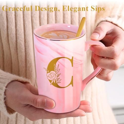 Personalized Ceramic Coffee Mug with Lid Tea Cup Girlfriend Gf Gifts Future Mrs Her Women Boyfriend 1 One Year Anniversary Meaningful Cute Romantic Christmas Xmas First Valentines I Love You More,C B0D7HTC3MR