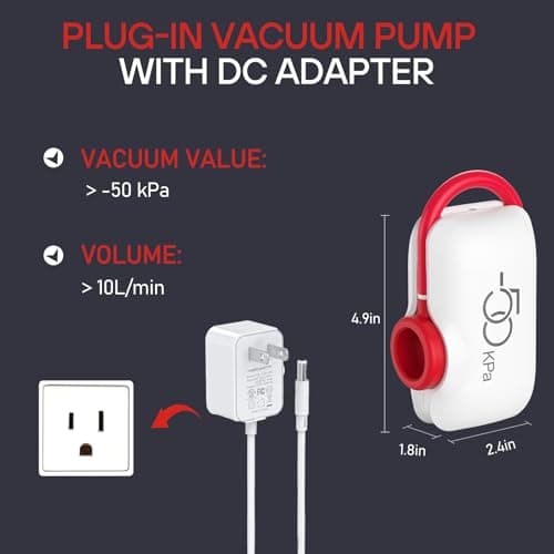 VMstr 12 Pack Vacuum Seal Bags for Clothing Travel, Carry-on Size for Luggage Compression Packing, Space Saver Bags with High Pressure Electric Pump (DC Power)