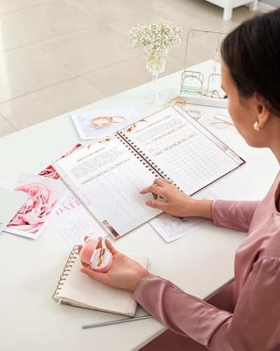 Beautiful Boho Wedding Planner Book and Organizer - Enhance Excitement and Makes Your Countdown Planning Easy - Unique Engagement Gift for Newly Engaged Couples, Future Brides and Grooms,9 X 11 inches