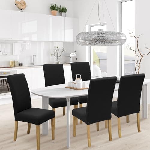 BIETYONE Chair Covers,Dining Room Chair Covers Set of 6,Stretch Kitchen Chair Cover,Washable Dining Chair Cover,Parsons Chair Slipcovers Protective,for Home,Restaurant,Banquet