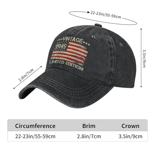 80th Birthday Gifts for Men Women Vintage 1945 Hat 80th Birthday Decorations for Men Baseball Cap