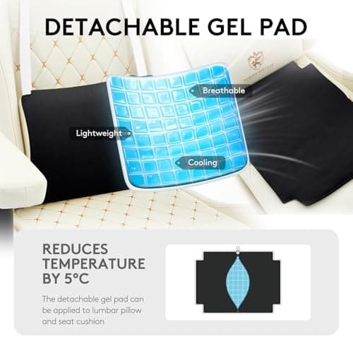 Gaming Chair,Computer Office Chair with Footrest,Massage Lumbar Support and Gel Pad,Ergonomic Reclining Leather Gamer Chair with Headrest,Adjustable Armrests and Spring Cushion Ivory