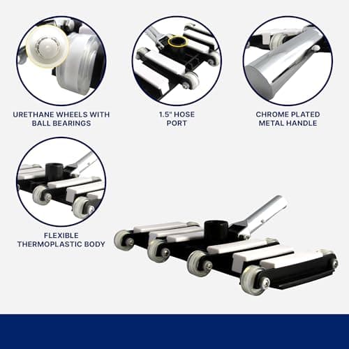 FibroPool Professional-Grade Flexible Pool Vacuum Head - Extra-Wide, Weighted Design for Effortless, Deep Cleaning on All Surfaces - Compatible with Standard Swimming Pool Poles & Hoses