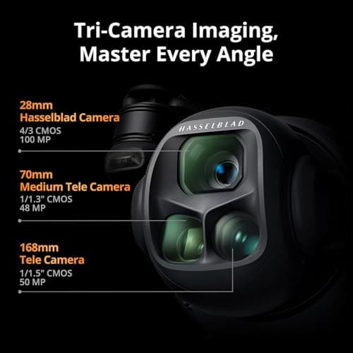 DJI Mavic 4 Pro Drone with DJI RC 2, Flagship Tri-Camera Drone with 100MP 4/3 CMOS Hasselblad Camera, for Professionals, 30km/18.6mi Video Transmission, 51-Min Max Flight Time