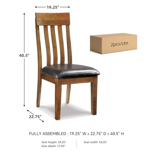 Signature Design by Ashley Ralene Rake Back 19" Dining Room Chair 2 Count, Medium Brown