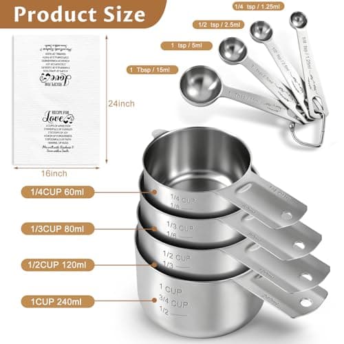 Wedding Gifts for Couples 2026, Bridal Shower Gifts for Bride to Be, Engagement Gift for Newlyweds, Bride Gift, Mr and Mrs Measuring Cups and Spoons Set with Dish Towel B0GTPW413P
