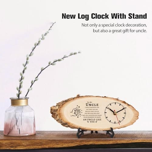 BeauGift Uncle Gifts, Christmas Wooden Clock Gifts for Uncle from Niece Nephew, Best Uncle Ever Gifts Idea for Birthday Christmas Fathers Day