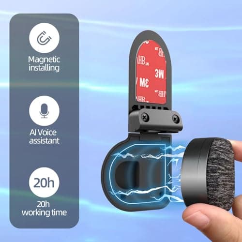 Half Face Motorcycle Helmet Headset, Wireless Bluetooth Headphone for Cycling IPX6 Waterproof AI Voice Assistant Magnetic Install 2 Speaker NO Intercom Function