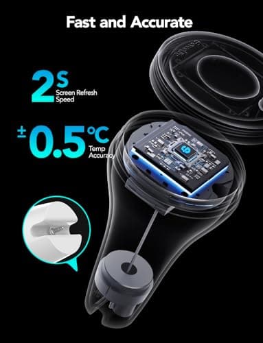 GoveeLife Smart Pool Thermometer Wireless App Easy Read, WiFi Digital Pool Thermometer Floating with IPX7 Waterproof, Notification Alert, Water Temperature Monitor for Hot Tub, Bath, Swimming, Pond